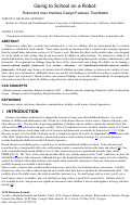 Cover page: Going to School on a Robot: Robot and User Interface Design Features that Matter