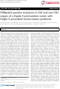 Cover page: FMRpolyG-positive inclusions in CNS and non-CNS organs of a fragile X premutation carrier with fragile X-associated tremor/ataxia syndrome