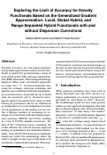 Cover page: Exploring the limit of accuracy for density functionals based on the generalized gradient approximation: Local, global hybrid, and range-separated hybrid functionals with and without dispersion corrections