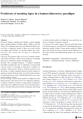 Cover page: Predictors of smoking lapse in a human laboratory paradigm.