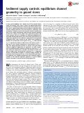 Cover page: Sediment supply controls equilibrium channel geometry in gravel rivers