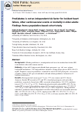 Cover page: Prediabetes is not an independent risk factor for incident heart failure, other cardiovascular events or mortality in older adults: Findings from a population-based cohort study