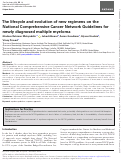 Cover page: The lifecycle and evolution of new regimens on the National Comprehensive Cancer Network Guidelines for newly diagnosed multiple myeloma