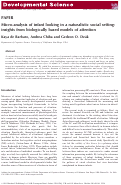 Cover page: Micro-analysis of infant looking in a naturalistic social setting: insights from biologically based models of attention