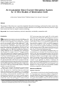 Cover page: An Incubatable Direct Current Stimulation System for In Vitro Studies of Mammalian Cells