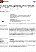 Cover page: Activity of the Lactate Dehydrogenase Inhibitor Oxamic Acid against the Fermentative Bacterium Streptococcus mitis/oralis: Bactericidal Effects and Prevention of Daptomycin Resistance In Vitro and in an Ex Vivo Model.