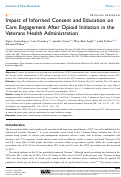 Cover page: Impact of Informed Consent and Education on Care Engagement After Opioid Initiation in the Veterans Health Administration.