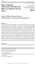 Cover page: Who’s Asking? Interviewer Coethnicity Effects in African Survey Data