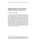 Cover page: Multiple Identities: Why the Right of Publicity Should Be a Federal Law