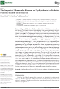 Cover page: The Impact of Glomerular Disease on Dyslipidemia in Pediatric Patients Treated with Dialysis.