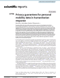 Cover page of Privacy guarantees for personal mobility data in humanitarian response.