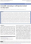 Cover page: Linewidth narrowing in self-injection-locked on-chip lasers.