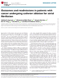 Cover page: Outcomes and readmissions in patients with cancer undergoing catheter ablation for atrial fibrillation.