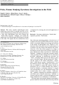 Cover page: Policy Forum: Studying Eyewitness Investigations in the Field