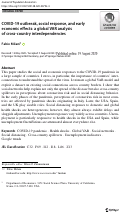 Cover page: COVID-19 outbreak, social response, and early economic effects: a global VAR analysis of cross-country interdependencies