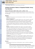 Cover page: Antibiotic Resistance Patterns of Outpatient Pediatric Urinary Tract Infections