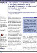 Cover page: Does psychedelic drug use reduce risk of suicidality? Evidence from a longitudinal community-based cohort of marginalised women in a Canadian setting