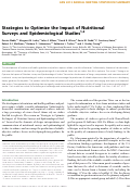 Cover page: Strategies to Optimize the Impact of Nutritional Surveys and Epidemiological Studies