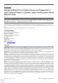 Cover page: Assessing Mobile Phone Digital Literacy and Engagement in User-Centered Design in a Diverse, Safety-Net Population: Mixed Methods Study.