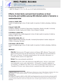 Cover page: Effects of short-term cash and food incentives on food insecurity and nutrition among HIV-infected adults in Tanzania