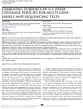 Cover page: EXAMINING EVIDENCE IN U.S. PAYER COVERAGE POLICIES FOR MULTI-GENE PANELS AND SEQUENCING TESTS