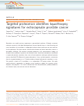 Cover page: Targeted proteomics identifies liquid-biopsy signatures for extracapsular prostate cancer