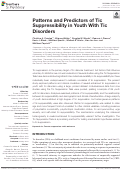 Cover page: Patterns and Predictors of Tic Suppressibility in Youth With Tic Disorders