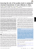 Cover page: Assessing the role of live poultry trade in community-structured transmission of avian influenza in China