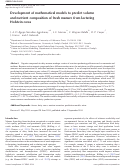 Cover page: Development of mathematical models to predict volume and nutrient composition of fresh manure from lactating Holstein cows