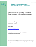 Cover page: Microgrids in the Evolving Electricity Generation and Delivery Infrastructure