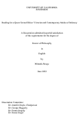 Cover page: Reading for a Queer Sexual Ethics: Victorian and Contemporary Modes of Intimacy