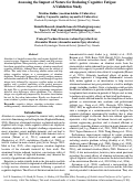 Cover page: Assessing the Impact of Nature for Reducing Cognitive Fatigue:  A Validation Study