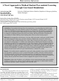 Cover page: A Novel Approach to Medical Student Peer-assisted Learning Through Case-based Simulations