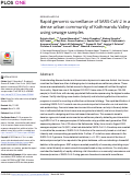 Cover page: Rapid genomic surveillance of SARS-CoV-2 in a dense urban community of Kathmandu Valley using sewage samples