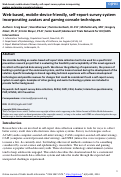 Cover page: Web-based, mobile-device friendly, self-report survey system incorporating avatars and gaming console techniques