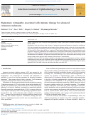 Cover page: Pigmentary retinopathy associated with immune therapy for advanced cutaneous melanoma