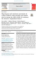 Cover page: Physiological and emotional assessment of college students using wearable and mobile devices during the 2020 COVID-19 lockdown: An intensive, longitudinal dataset