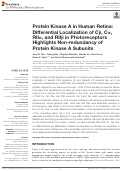 Cover page: Protein Kinase A in Human Retina: Differential Localization of Cβ, Cα, RIIα, and RIIβ in Photoreceptors Highlights Non-redundancy of Protein Kinase A Subunits