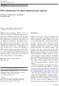 Cover page: RNA interference for wheat functional gene analysis