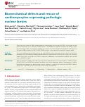 Cover page: Biomechanical defects and rescue of cardiomyocytes expressing pathologic nuclear lamins