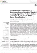 Cover page: Unsupervised Classifications of Depression Levels Based on Machine Learning Algorithms Perform Well as Compared to Traditional Norm-Based Classifications