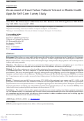 Cover page: Assessment of Heart Failure Patients' Interest in Mobile Health Apps for Self-Care: Survey Study.