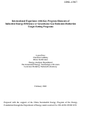 Cover page: International Experience with Key Program Elements of Industrial Energy Efficiency or 
Greenhouse Gas Emissions Reduction Target-Setting Programs