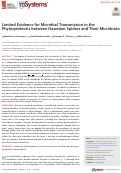 Cover page: Limited Evidence for Microbial Transmission in the Phylosymbiosis between Hawaiian Spiders and Their Microbiota