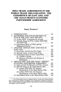 Cover page: Free Trade Agreements in the World Trade Organization: The Experience of East Asia and the Japan-Mexico Economic Partnership Agreement