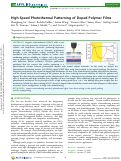 Cover page: High-Speed Photothermal Patterning of Doped Polymer Films