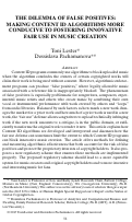 Cover page: The Dilemma of False Positives: Making Content ID Algorithms more Conducive to Fostering Innovative Fair Use in Music Creation