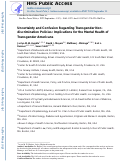 Cover page: Uncertainty and Confusion Regarding Transgender Non-discrimination Policies: Implications for the Mental Health of Transgender Americans.