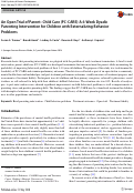 Cover page: An Open Trial of Parent–Child Care (PC-CARE)-A 6-Week Dyadic Parenting Intervention for Children with Externalizing Behavior Problems