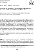 Cover page: Disruption of Endothelial Cell Mitochondrial Bioenergetics in Lambs with Increased Pulmonary Blood Flow